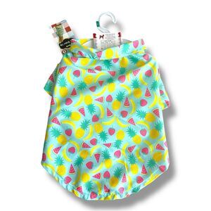 NWT Doggie Hawaiian Collared Shirt All Over Fruit Print Multiple Sizes